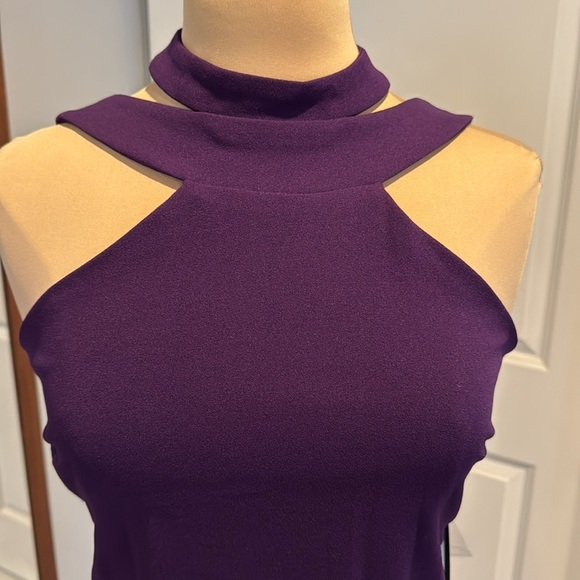 Bebe deep Purple halter neck, knee length dress size extra large XL - Picture 4 of 12